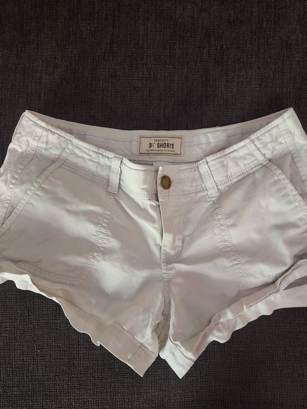 Y2K Old Navy Perfect 3.5 Shorts Low Rise Womens Khaki Beige Shorts, Womens Sz 6